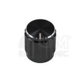 SR PASSIVES GC6M-15X16 knoflík hliníkový, průměr 15mm, osa 6mm, černý