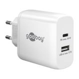 GOOBAY nabíječka USB-A+C™ PD GaN (65 W) 1x port USB-C™ (napájení) a 1x port USB-A 