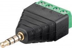 KLS TP-017G konektor Jack 3,5mm 4pin stereo vidlice se svorkovnicí.