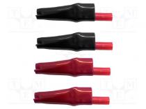 Krokosvorka  10A  černá,červená  zástrčka  niklovaný  4mm  4set