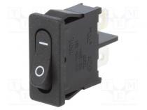 ROCKER  SPST  Пол  2  ON-OFF  6A/250ВAC  IP40  100мОм  UL94V-2  медь