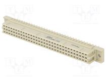 Zásuvka  DIN 41612  typ C  zásuvka  PIN  64  a+c  THT  přímý  zlacený