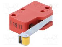 Mikrospínač SNAP ACTION  s páčkou (s kladkou)  SPDT  10A/400VAC