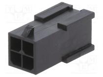 Plug  wire-board  male  Minitek® Pwr 3.0  3mm  PIN  4  for cable  5A
