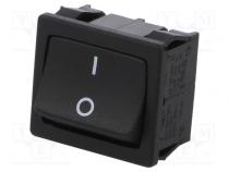 ROCKER  DPST  Пол  2  OFF-ON  6A/250ВAC  черный  IP40  нет  100мОм