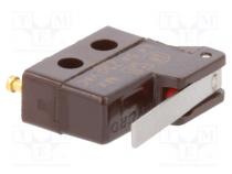 Mikrospínač SNAP ACTION  s páčkou  SPDT  5A/250VAC  OFF-(ON)