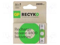 Baterie GP ReCyko+ 2600mAh Ni-MH  AA  1.2V blistr  Ready2Use