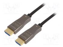 Kabel  HDCP 1.4,HDCP 2.2,HDMI 2.0,optický  černá  Mat.těl  kov