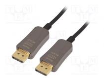 Kabel  DisplayPort 1.4,HDCP,optický  černá  Mat.těl  kov