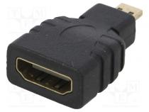 Adaptér  HDMI 1.4  HDMI zásuvka,micro HDMI zástrčka  černá