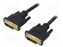 Cable  DVI-D (24+1) plug,both sides  1.8m  black