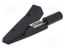 Krokosvorka  10A  60VDC  černá  Celk.dél  41,5mm  Povrch  niklovaný