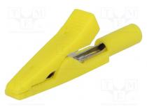 Krokosvorka  10A  60VDC  žlutá  Celk.dél  41,5mm  Povrch  niklovaný