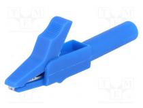 Krokosvorka  15A  modrá  Rozs.uchop  max.12mm  Povrch  niklovaný
