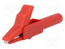 Krokosvorka  15A  červená  Rozs.uchop  max.12mm  Povrch  niklovaný