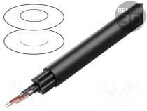 Vodič  reproduktorový  2x(2x0,21mm2)  lanko  Cu  černá  PVC  8,1mm