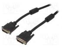 Cable  dual link  DVI-D (24+1) plug,both sides  PVC  1.8m  black