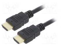 Cable  HDMI 2.0  HDMI plug,both sides  PVC  0.5m  black  30AWG