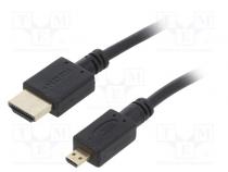 Cable  HDMI 2.0  HDMI plug,micro HDMI plug  PVC  4.5m  black