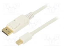 Kabel  DisplayPort 1.2  PVC  bílá
