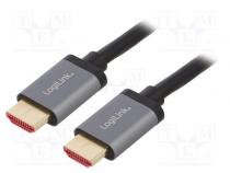 Cable  HDMI 2.1  HDMI plug,both sides  2m  black