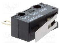 Mikrospínač SNAP ACTION  s páčkou  SPDT  0,1A/30VDC  pol  2  IP40
