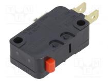 Mikrospínač SNAP ACTION  bez páčky  SPDT  16A/250VAC  ON-(ON)