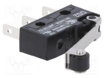 Mikrospínač SNAP ACTION  s kladkou  SPDT  10A/250VAC  0,1A/80VDC