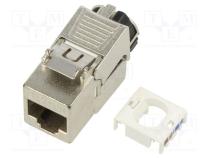 Konektor RJ45 zásuvka PIN 8 Kat Cat 8.1 stíněný přímý