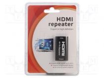Repeater HDMI  HDMI 1.4  HDMI zásuvka,z obou stran  černá