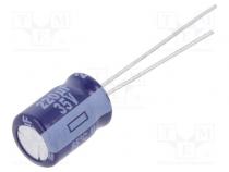 Kondenzátor  elektrolytický  THT  220uF  35VDC  Ø8x11,5mm  ±20%