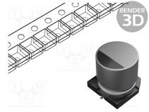 Kondenzátor  elektrolytický  low ESR  SMD  22uF  25VDC  Ø6,3x5,8mm