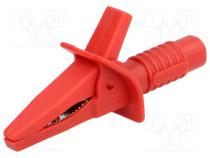 Krokosvorka  10A  červená  max.25mm  Připojení  zásuvka 4mm