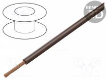 Vodič FLRYW-B licna Cu 0,75mm2 PVC hnědá 60V 100m Třída 5