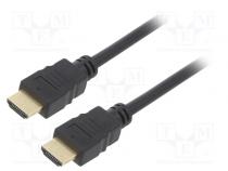Cable  HDCP 2.2,HDMI 2.0  HDMI plug,both sides  PVC  1.5m  black