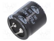 Kondenzátor  elektrolytický  SNAP-IN  470uF  250VDC  Ø30x30mm
