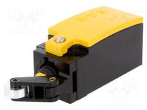 Limit switch  lever R 20mm, plastic roller Ø13mm  NC x2  6A