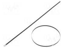 Cable tie  L  362mm  W  4.6mm  acid resistant steel AISI 316  445N