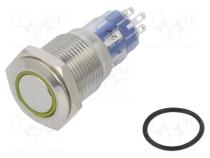 Переключатель  антивандальный  DPDT  3A/250ВAC  IP67  ON-(ON)