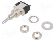 Switch  push-button  Pos  2  SPDT  6A/125VAC  6A/6VDC  ON-(ON)  MPA