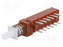 Switch  push-button  Pos  2  0.5A/100VAC  1A/25VDC  ON-(ON)  square