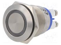 Switch  vandal resistant  Pos  2  SPST-NO  0.05A/24VDC  IP66  blue