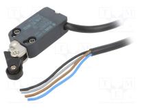 Limit switch  lever R 30,3mm, plastic roller Ø14mm  NO + NC