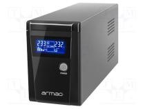 ARMAC O/650E/LCD Napájecí zdroj UPS 390W 650VA 195÷255V 305x85x141mm 7Ah 6h