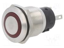 Switch  vandal resistant  Pos  2  SPDT  10A/14VDC  IP67  ON-(ON)
