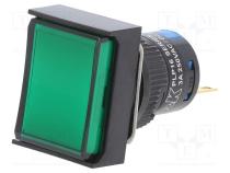 Switch  push-button  Pos  2  5A/250VAC  ON-(ON)  IP65  green