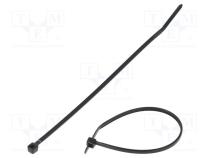 Cable tie  L  142mm  W  2.5mm  polyamide  80N  black  Ømax  32mm