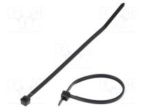 Cable tie  L  99mm  W  2.5mm  polyamide  80N  black  Ømax  22mm