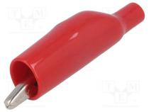 Krokosvorka  5A  150VDC  červená  Rozs.uchop  max.7,62mm