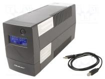 QOLTEC 53980 Napájecí zdroj UPS 600W 1kVA 230V 286x100x144mm 9Ah 4÷6h